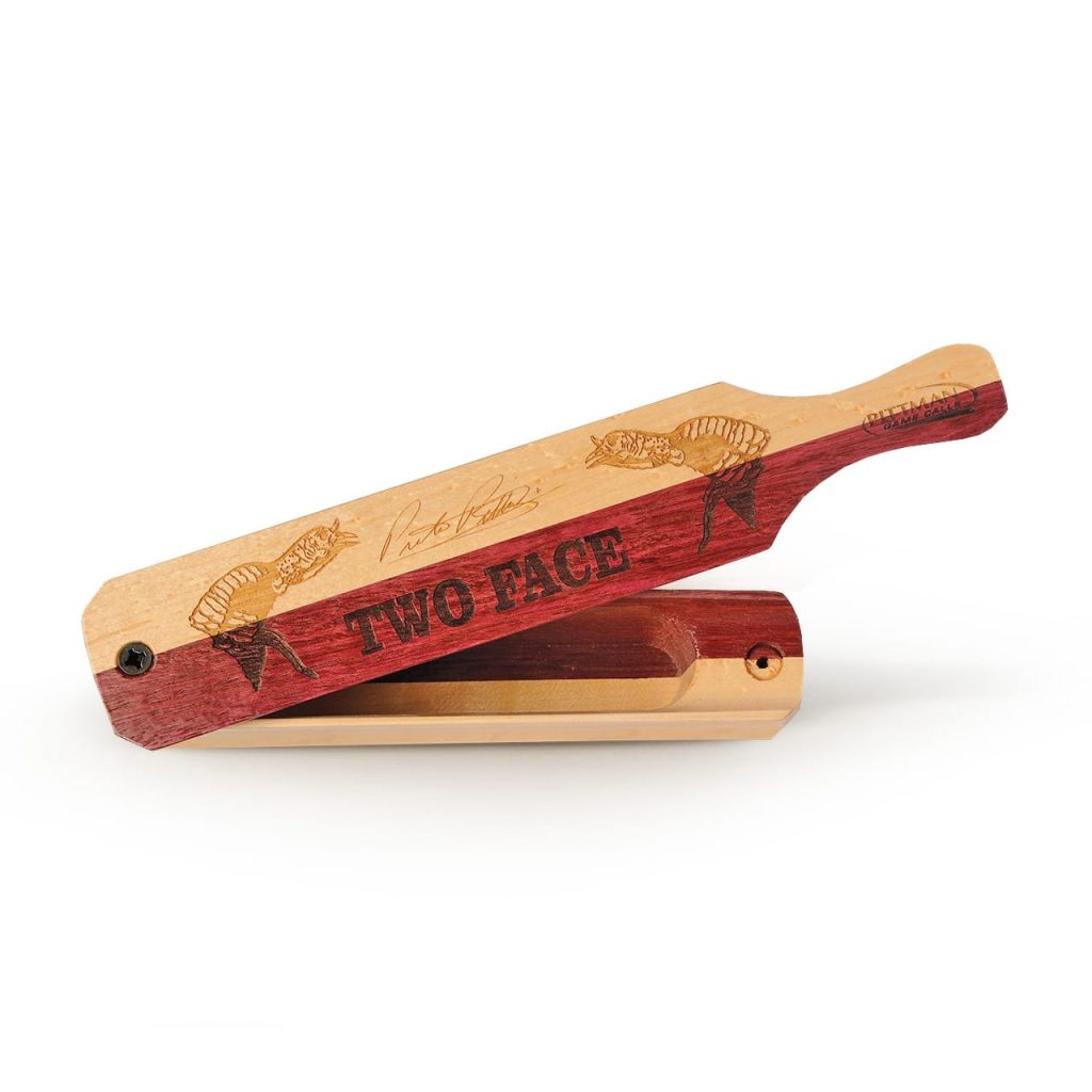 Preston’s Two Face box turkey call made from Maple and Purple Heart wood